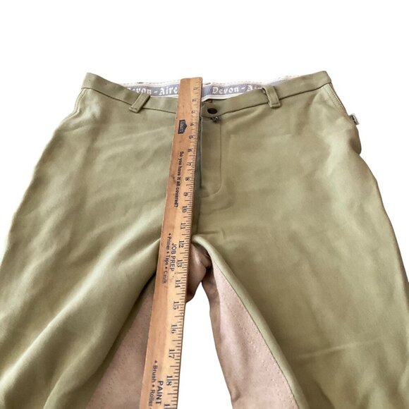 Devon-Aire Riding Breeches Khaki Equestrian Pants 32R Cotton/Spandex full seat - Picture 3 of 8